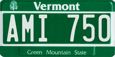 VT license plate AMI750