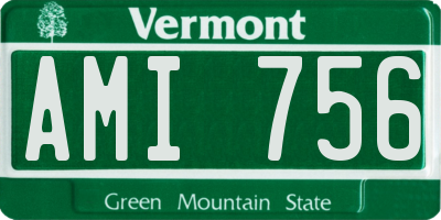VT license plate AMI756