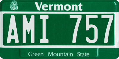 VT license plate AMI757