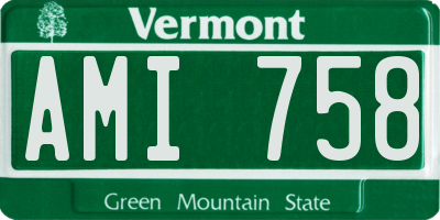 VT license plate AMI758