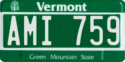VT license plate AMI759