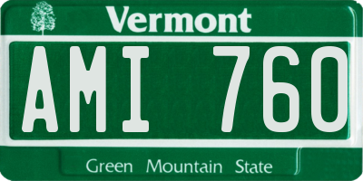VT license plate AMI760