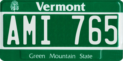 VT license plate AMI765