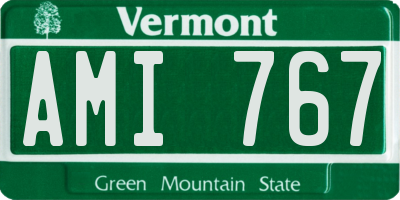 VT license plate AMI767
