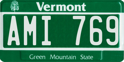VT license plate AMI769
