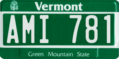 VT license plate AMI781