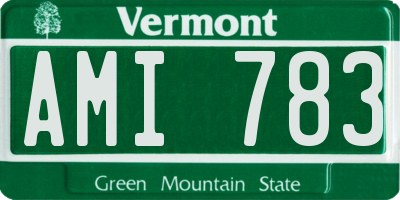 VT license plate AMI783