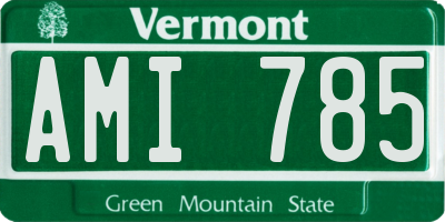 VT license plate AMI785