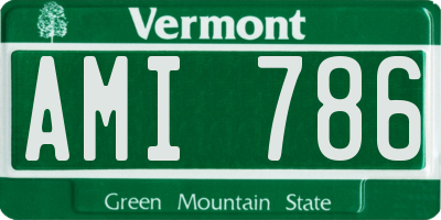 VT license plate AMI786