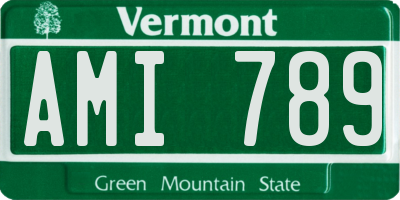 VT license plate AMI789