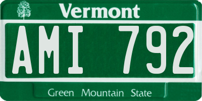 VT license plate AMI792