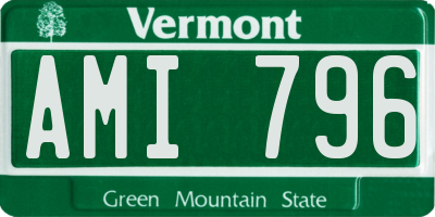VT license plate AMI796