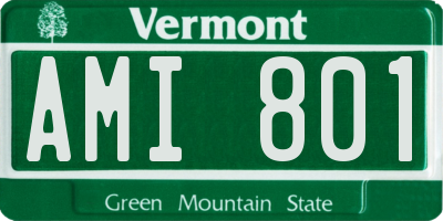 VT license plate AMI801