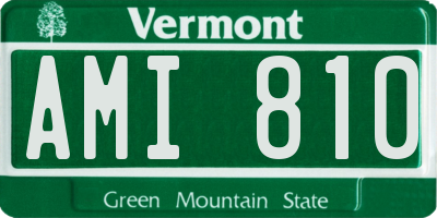 VT license plate AMI810