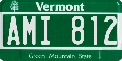 VT license plate AMI812