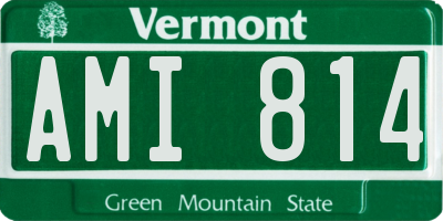 VT license plate AMI814