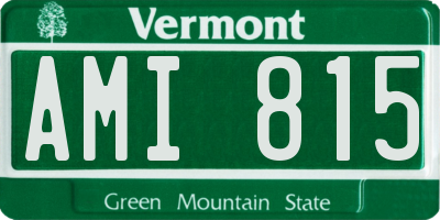 VT license plate AMI815