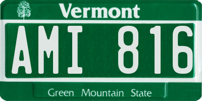 VT license plate AMI816