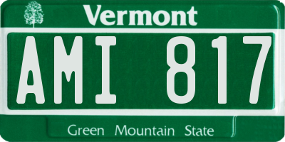 VT license plate AMI817