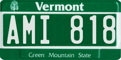 VT license plate AMI818