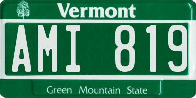 VT license plate AMI819