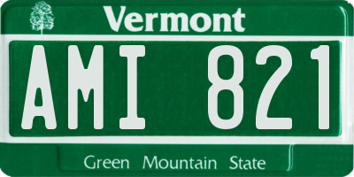 VT license plate AMI821