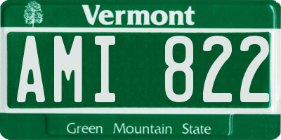 VT license plate AMI822
