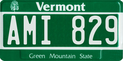 VT license plate AMI829