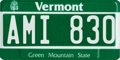 VT license plate AMI830