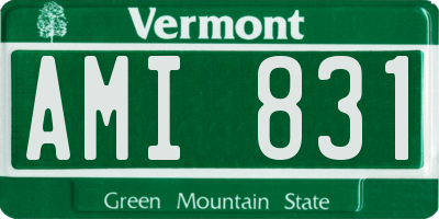 VT license plate AMI831