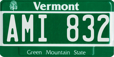 VT license plate AMI832