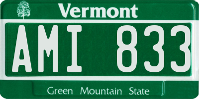 VT license plate AMI833