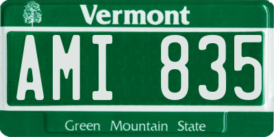 VT license plate AMI835