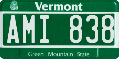 VT license plate AMI838