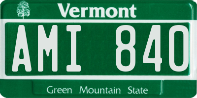 VT license plate AMI840