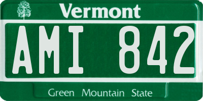 VT license plate AMI842