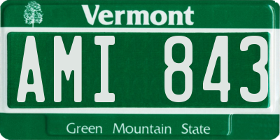 VT license plate AMI843
