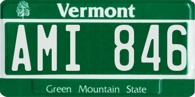 VT license plate AMI846