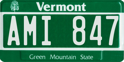 VT license plate AMI847