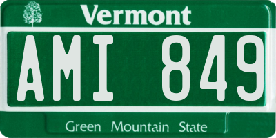 VT license plate AMI849