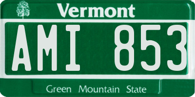 VT license plate AMI853