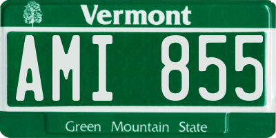 VT license plate AMI855