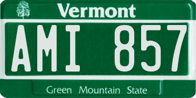 VT license plate AMI857