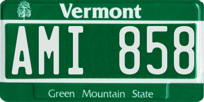 VT license plate AMI858