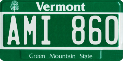 VT license plate AMI860