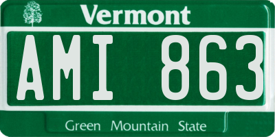 VT license plate AMI863