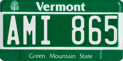 VT license plate AMI865