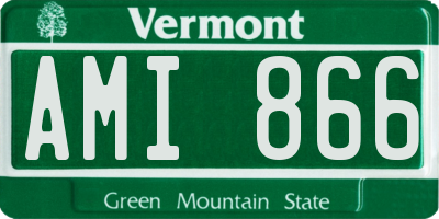 VT license plate AMI866