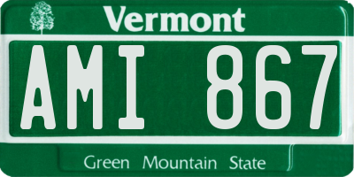 VT license plate AMI867