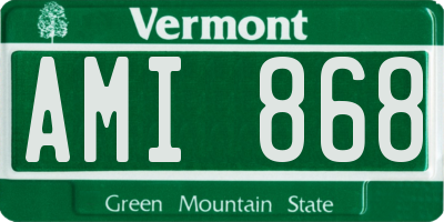 VT license plate AMI868